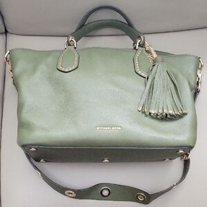 Michael Kors Olive Green Satchel with Gold Accents - Like New